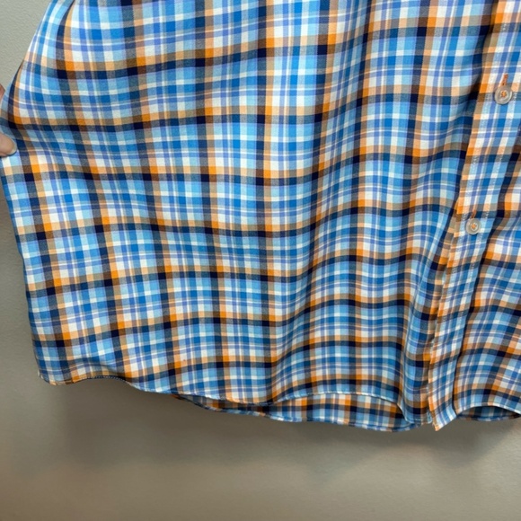 Forsyth of Canada Cotton Plaid Button Shirt Blue White Long Sleeve Non Iron  XXL - Picture 10 of 14